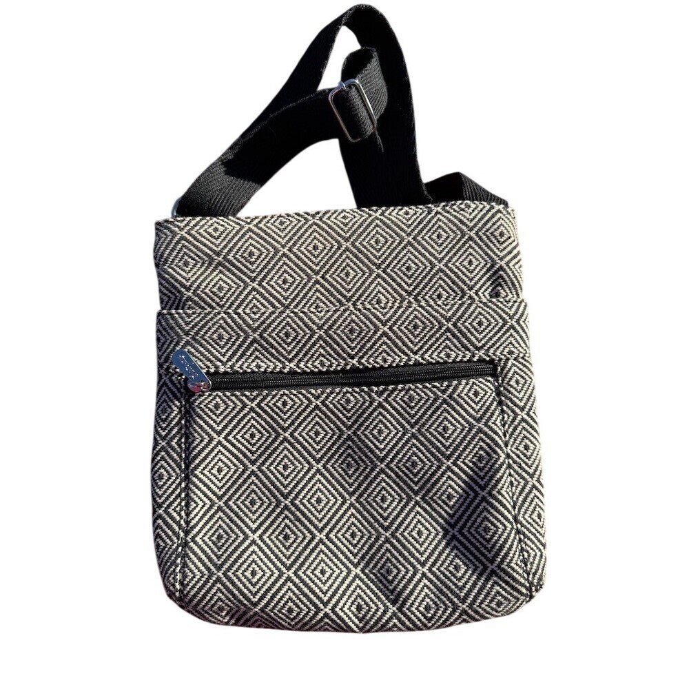 Thirty One Gifts Black White Geometric Crossbody Organizer Bag